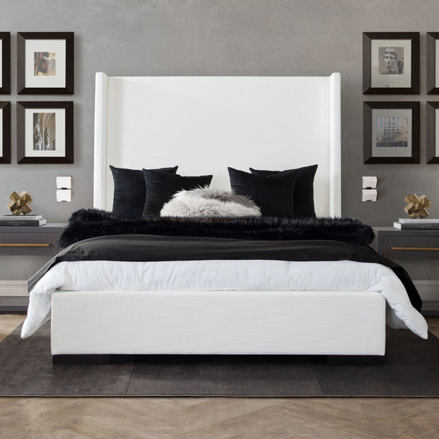 Contemporary White Linen Bedframe