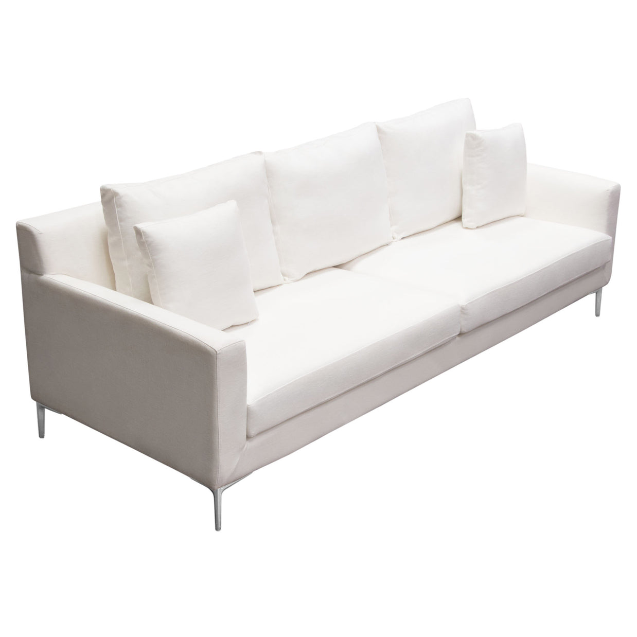Contemporary White Linen Sofa