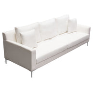 Contemporary White Linen Sofa