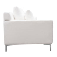 Contemporary White Linen Sofa
