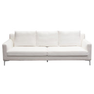 Contemporary White Linen Sofa