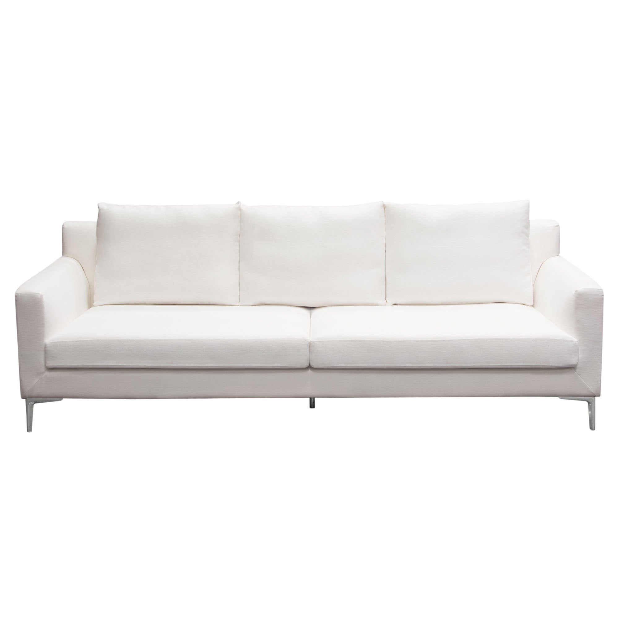 Contemporary White Linen Sofa