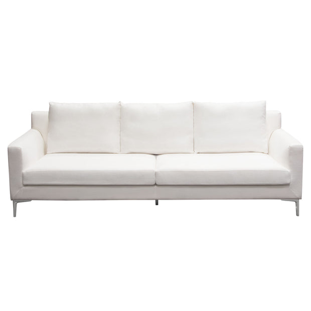 Contemporary White Linen Sofa