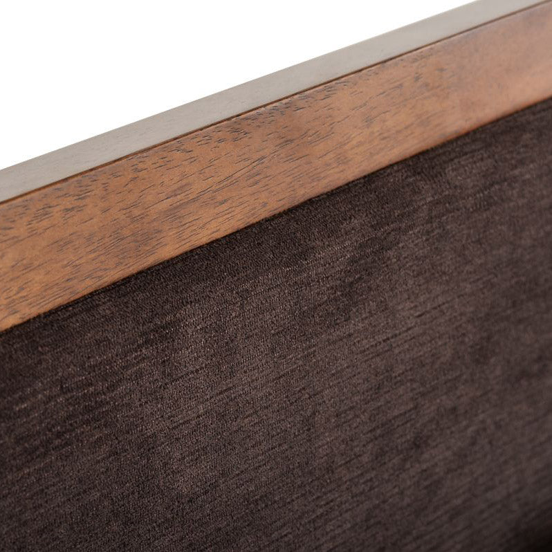 Mid-Century Walnut & Fabric Bedframe