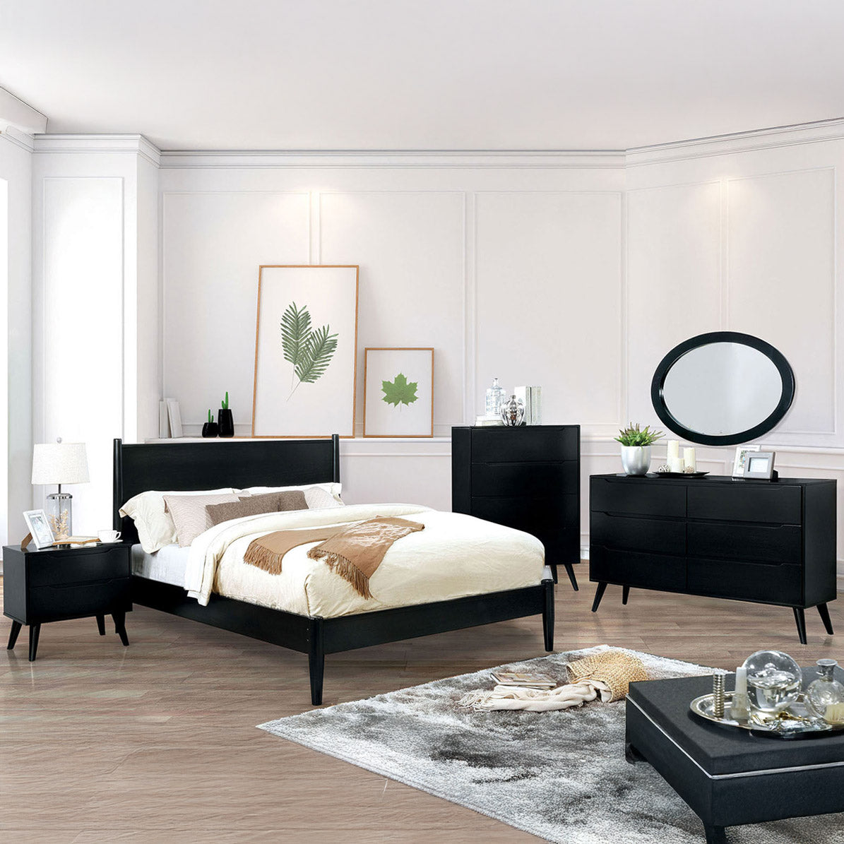 Mid-Century Style 5 PC Bedroom Set