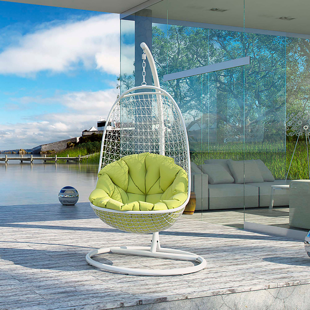 White Outdoor Swing Chair