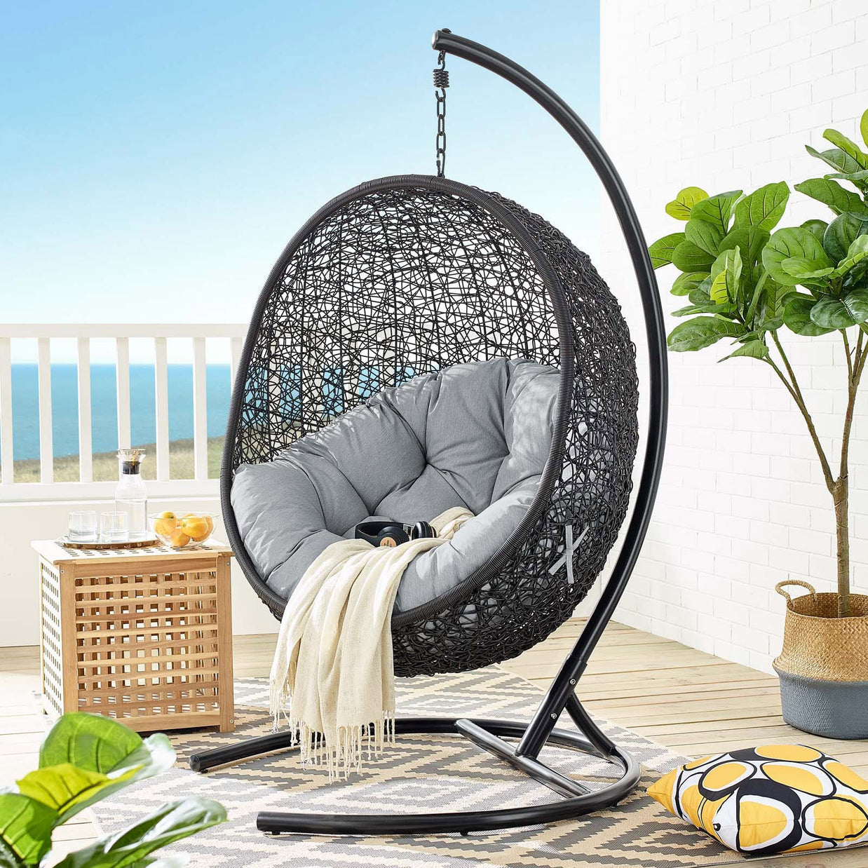 Rattan Swing Lounge Chair