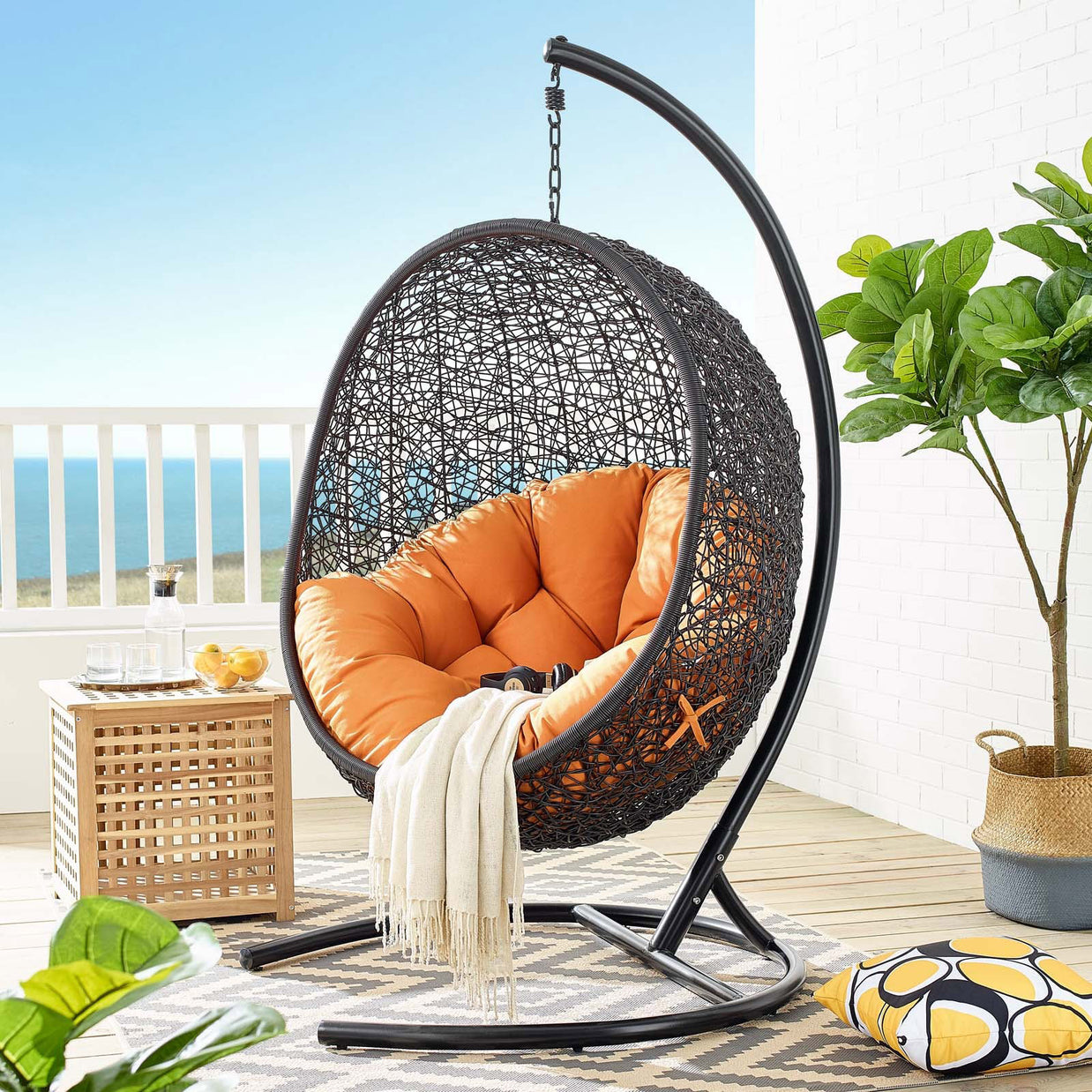 Rattan Swing Lounge Chair