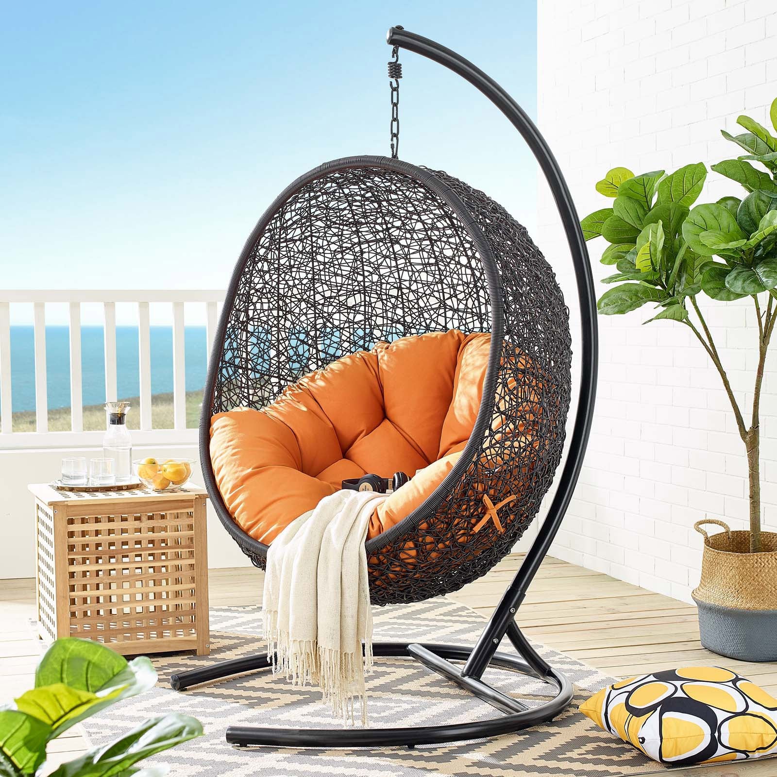 Rattan Swing Lounge Chair