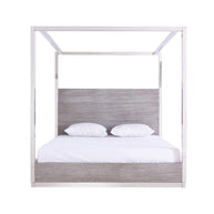 King Stainless Steel Canopy Bed Frame