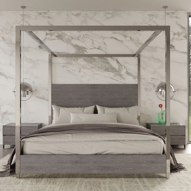 King Stainless Steel Canopy Bed Frame