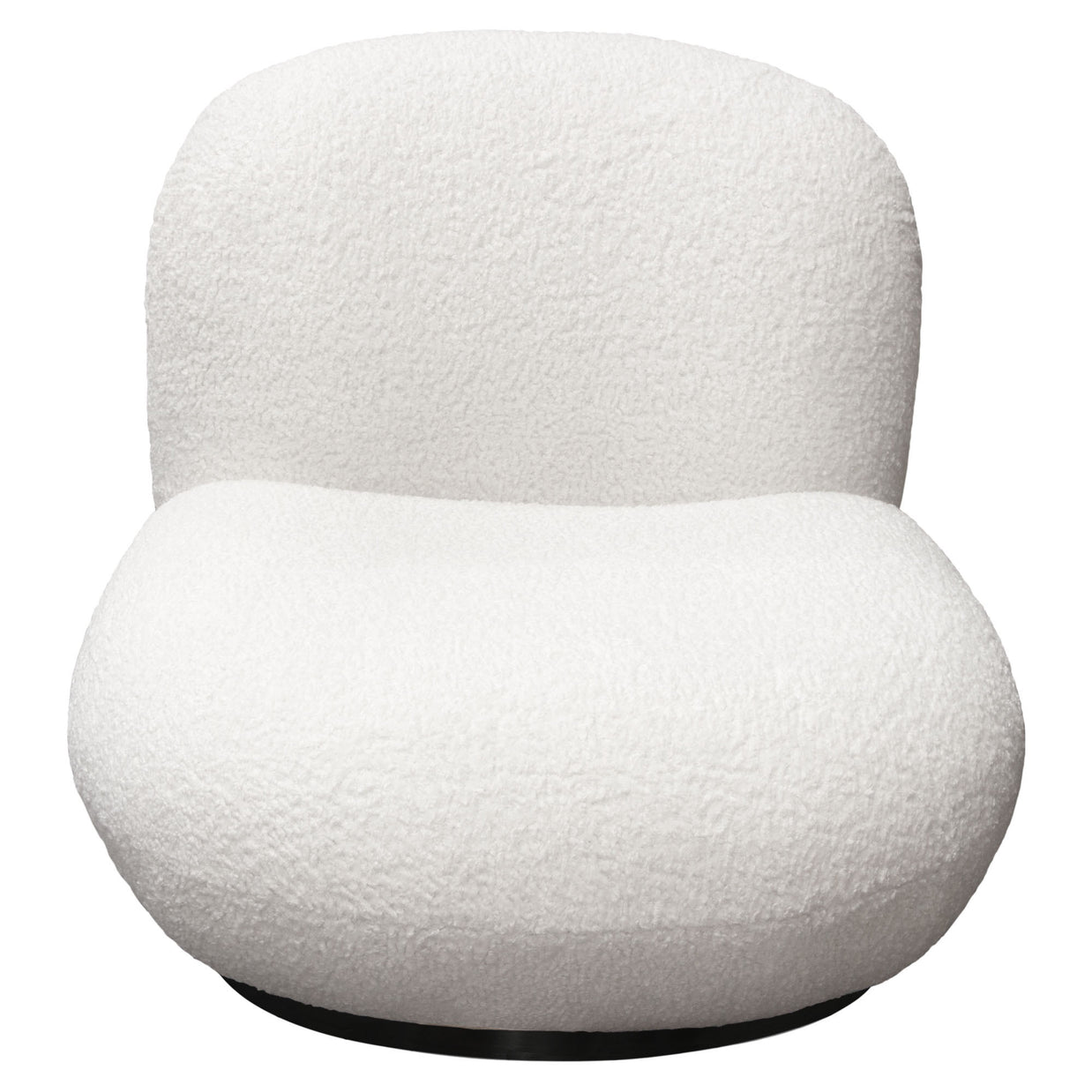 White Faux Sheepskin Swivel Chair
