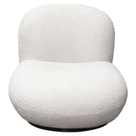 White Faux Sheepskin Swivel Chair