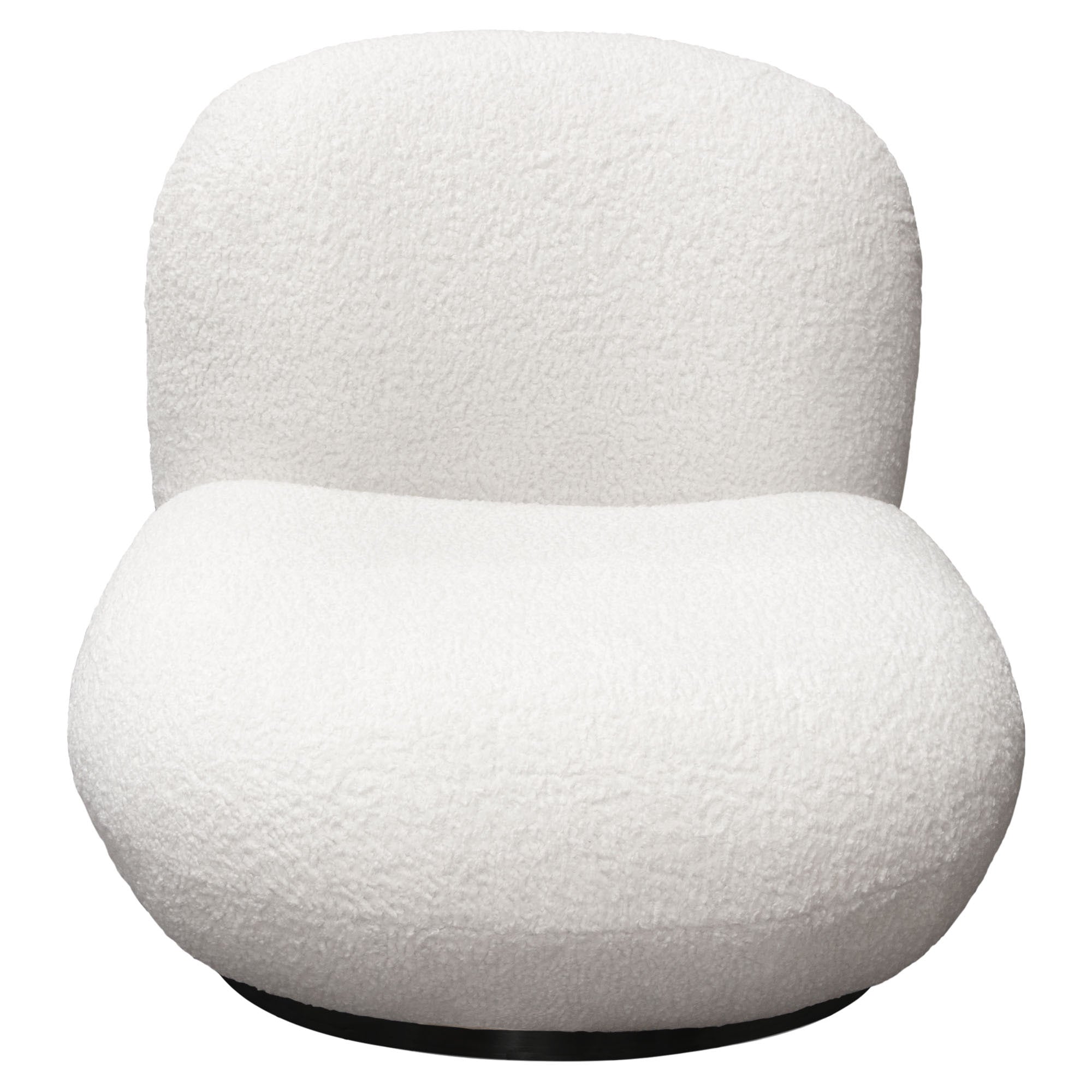 White Faux Sheepskin Swivel Chair
