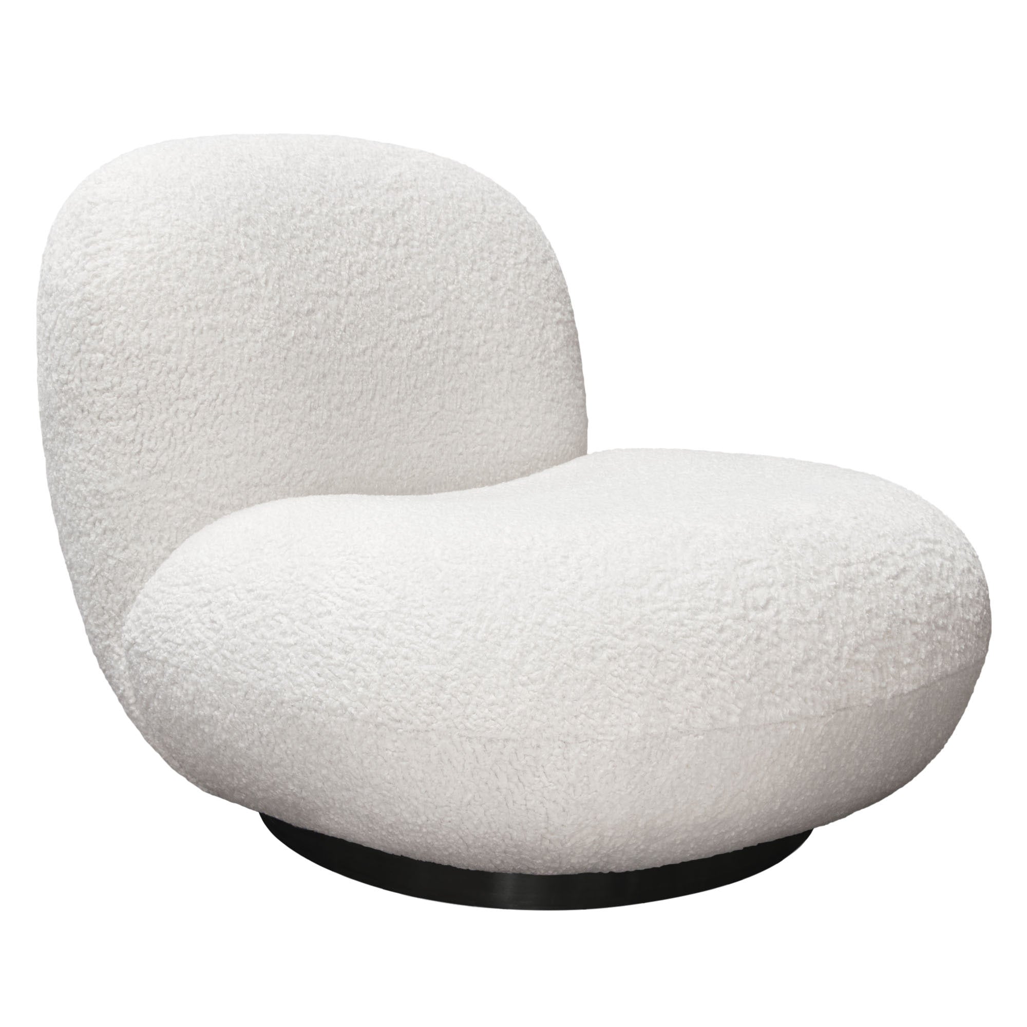 White Faux Sheepskin Swivel Chair