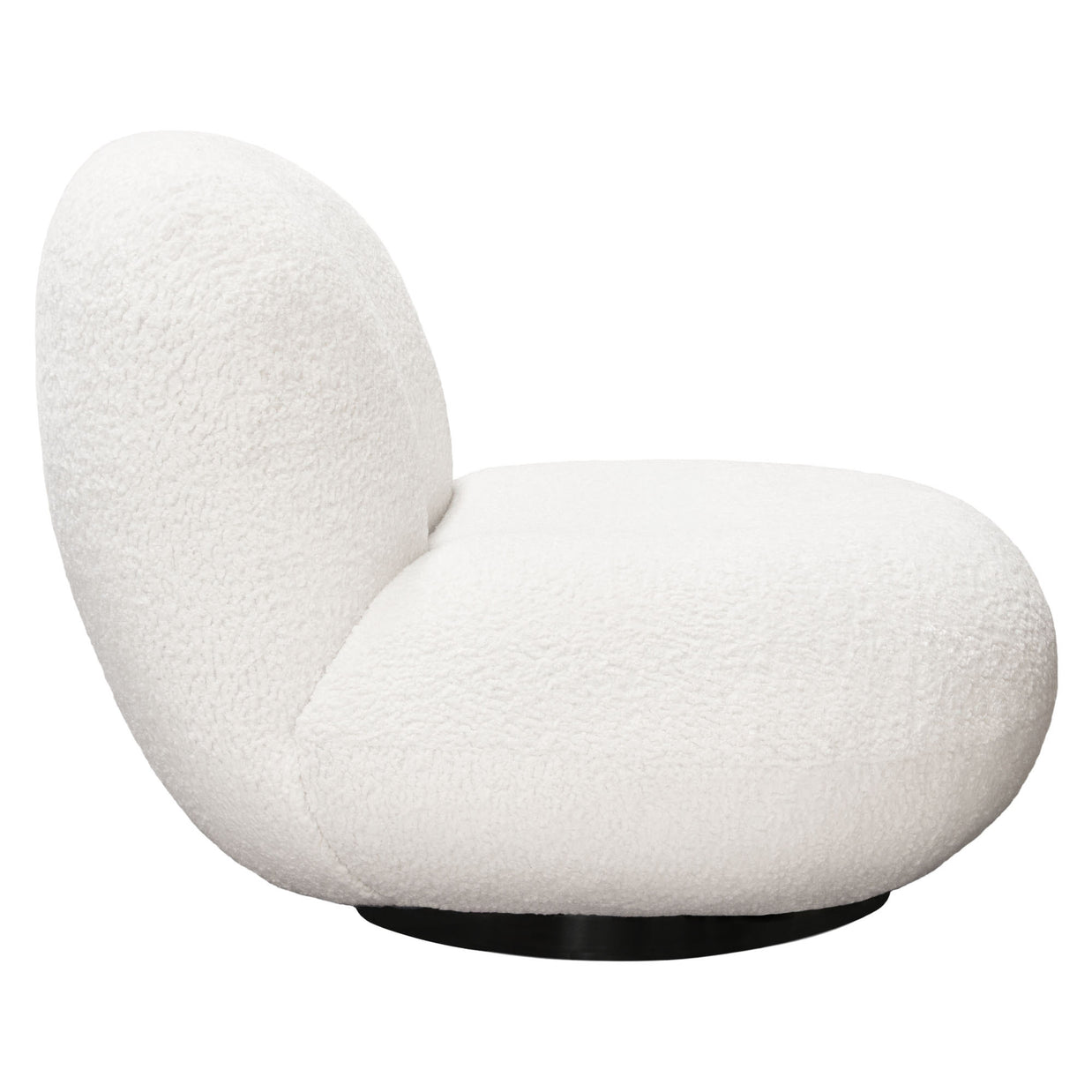 White Faux Sheepskin Swivel Chair