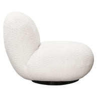 White Faux Sheepskin Swivel Chair