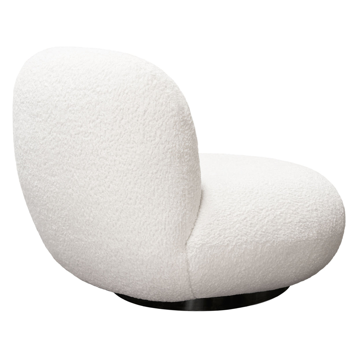 White Faux Sheepskin Swivel Chair
