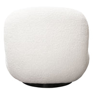 White Faux Sheepskin Swivel Chair