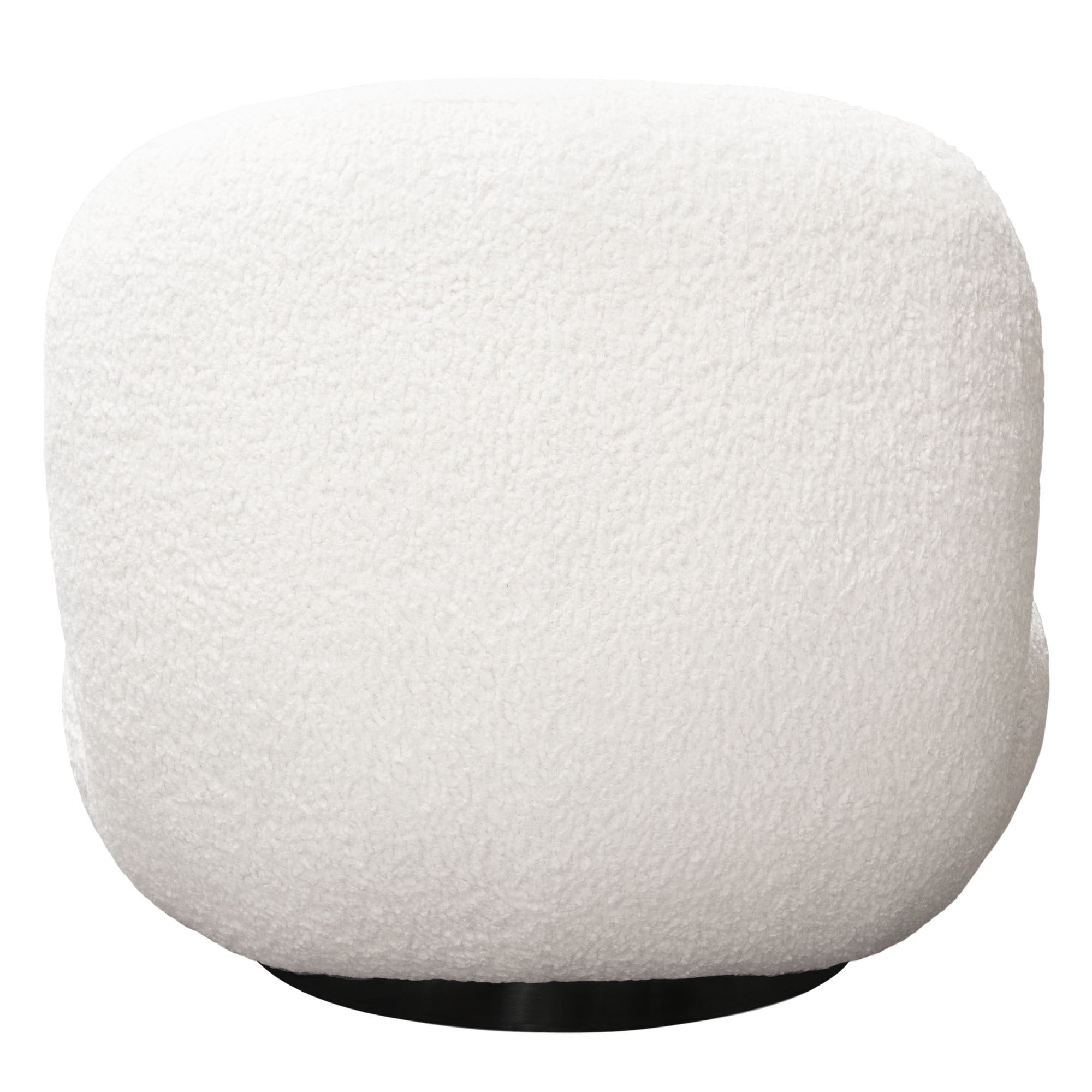 White Faux Sheepskin Swivel Chair