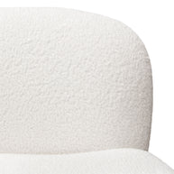 White Faux Sheepskin Swivel Chair