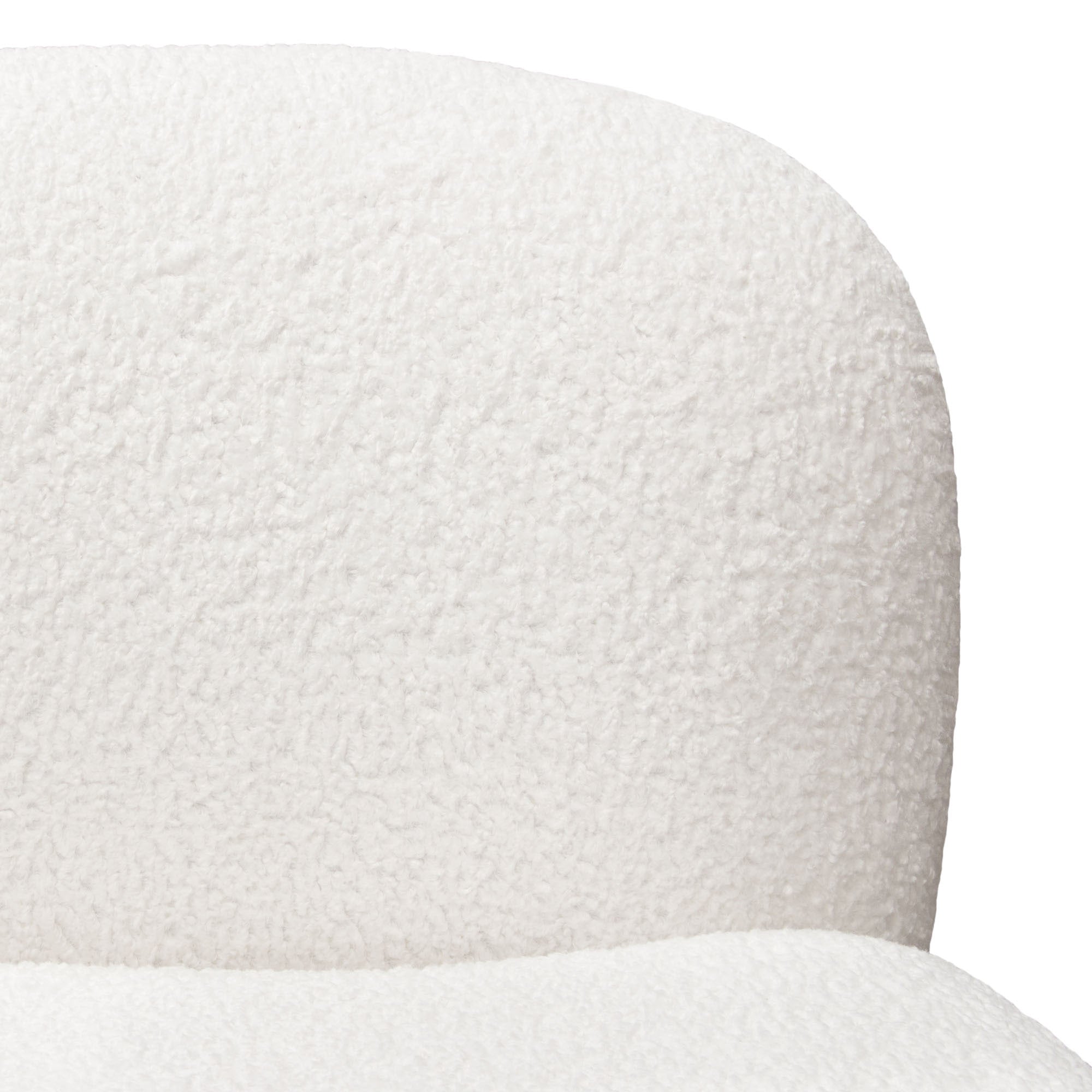 White Faux Sheepskin Swivel Chair