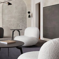 White Faux Sheepskin Swivel Chair