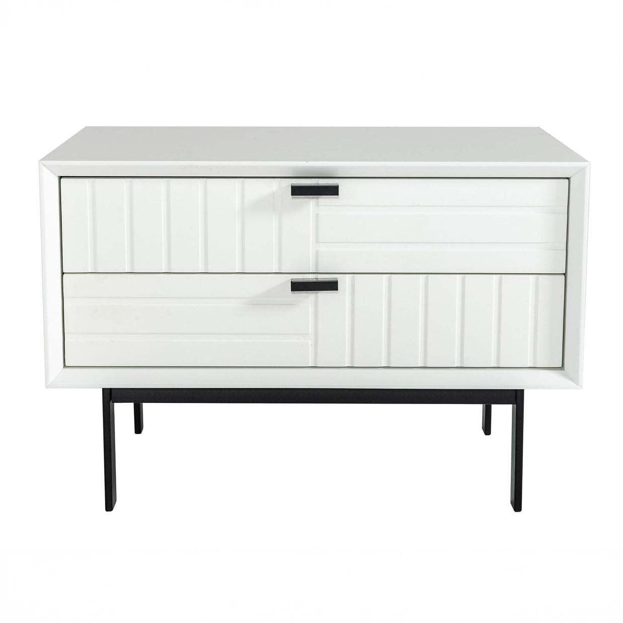 Contemporary White matte Nightstand