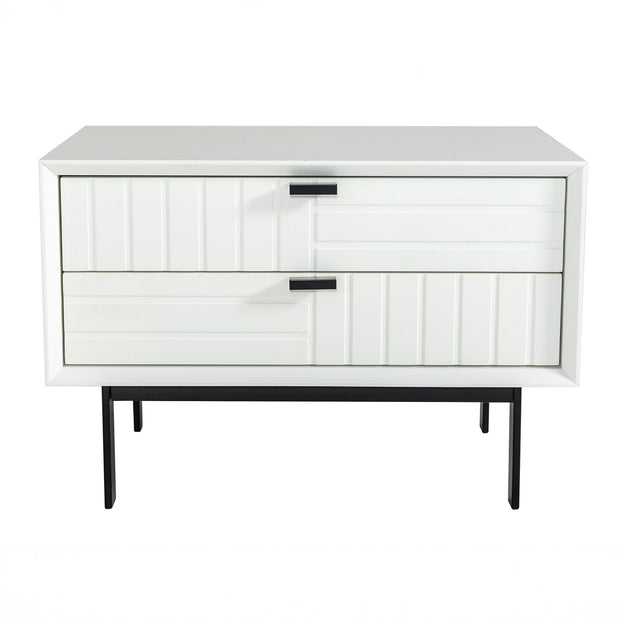 Contemporary White matte Nightstand