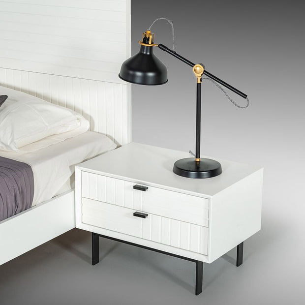 Contemporary White matte Nightstand
