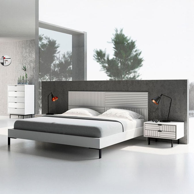 Contemporary White matte Nightstand