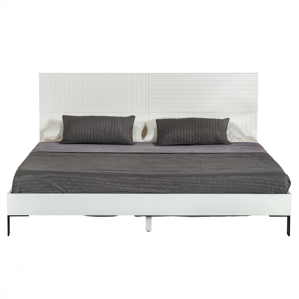 Contemporary White Matte Bed Frame