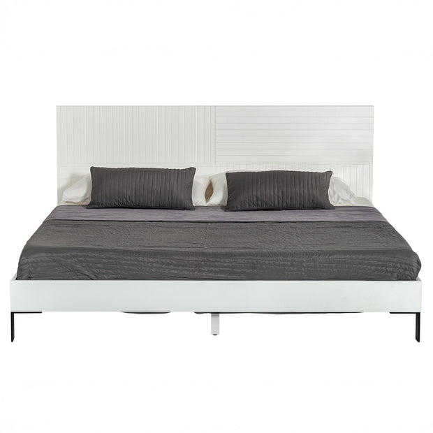 Contemporary White Matte Bed Frame