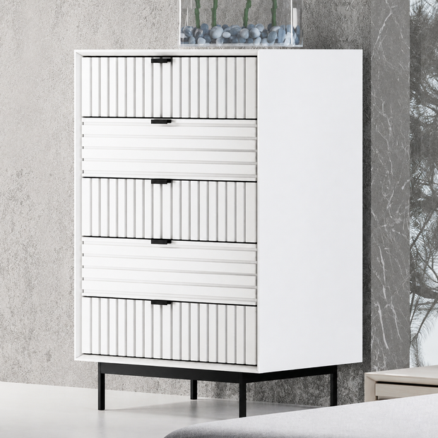 Contemporary White Matte Chest of Drawers