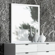 Contemporary White matte Dresser Mirror