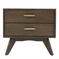 Dark Oak Mid-Century Nightstand