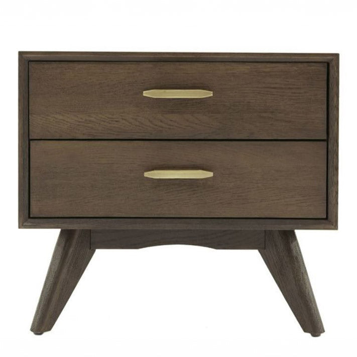 Dark Oak Mid-Century Nightstand