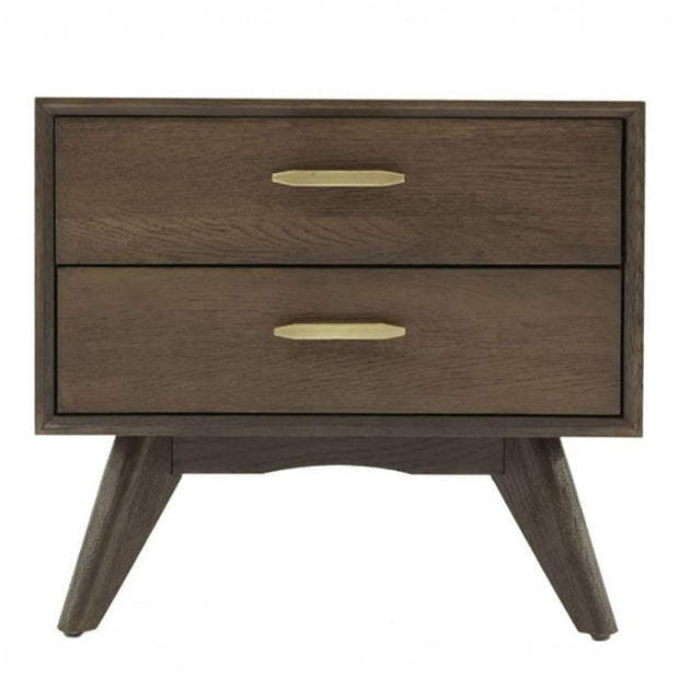 Dark Oak Mid-Century Nightstand