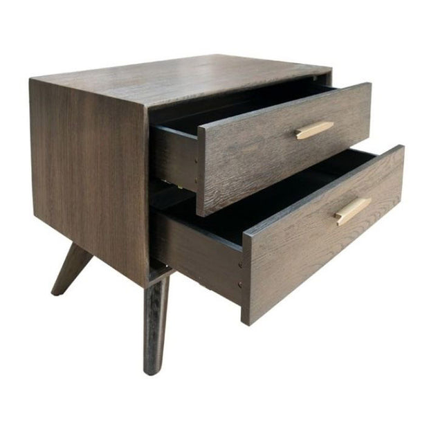 Dark Oak Mid-Century Nightstand