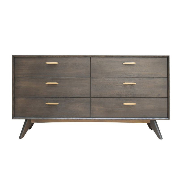 Dark Oak Mid-Century Dresser