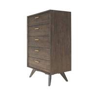 Dark Oak Mid-Century Chest of Drawers