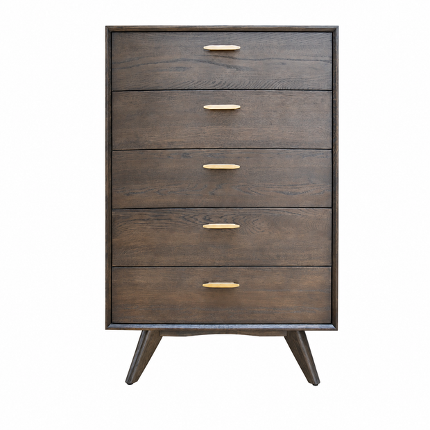 Dark Oak Mid-Century Chest of Drawers