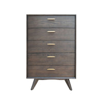 Dark Oak Mid-Century Chest of Drawers