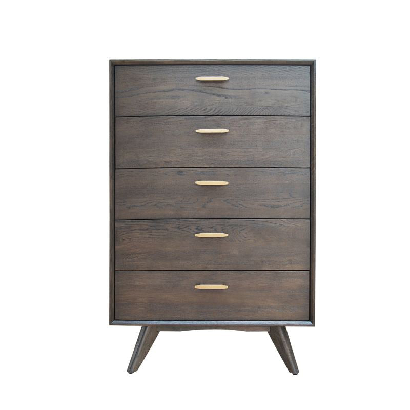 Dark Oak Mid-Century Chest of Drawers