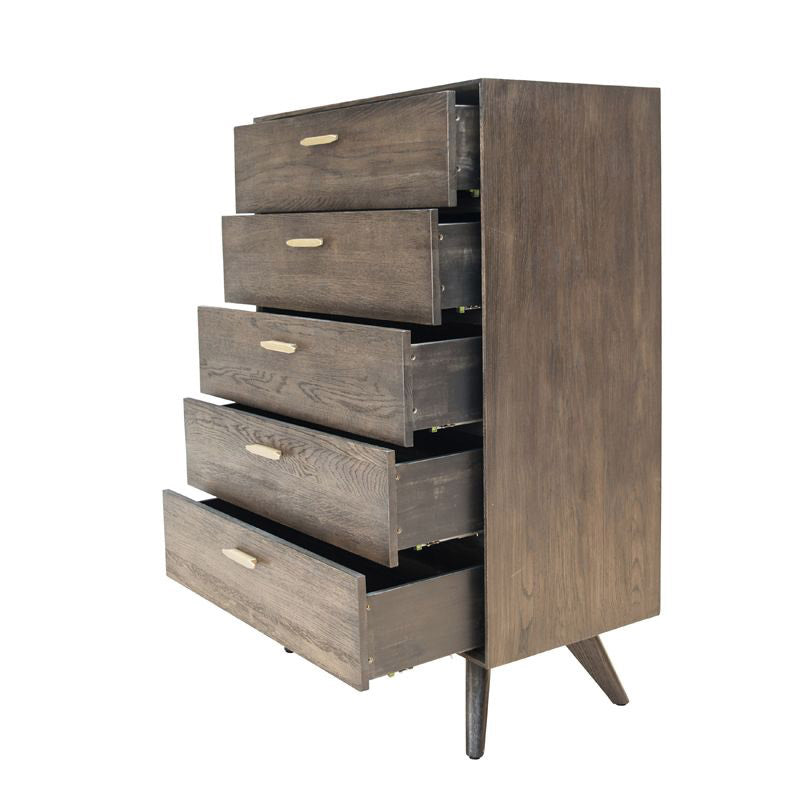Dark Oak Mid-Century Chest of Drawers
