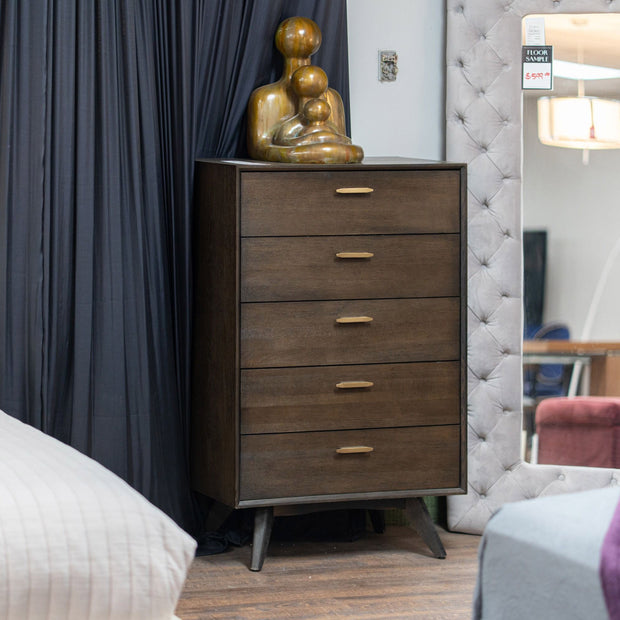 Dark Oak Mid-Century Chest of Drawers