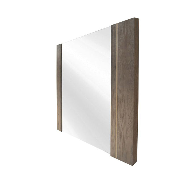 Dark Oak & Antique Brass Dresser Mirror