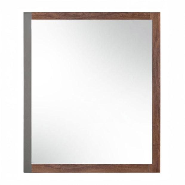 Faux Concrete & Walnut Dresser Mirror