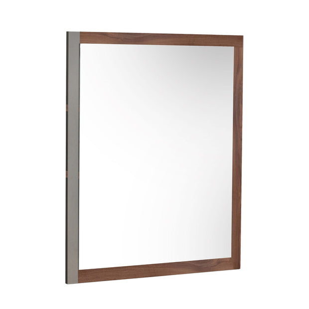 Faux Concrete & Walnut Dresser Mirror