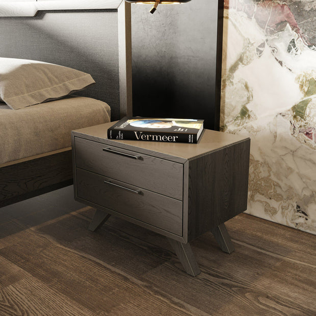 Gray Mid-Century Nightstand